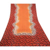 Sanskriti Vintage Red Sarees Pure Georgette Silk Sari Printed 5yd Craft Sustainable Fabric
