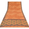 Sanskriti Vintage Orange Sarees Pure Georgette Silk Print Sari 5yd Craft Fabric