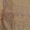 Sanskriti Vintage Purple Indian Sarees Chiffon Printed Sari Soft Craft Sustainable Fabric