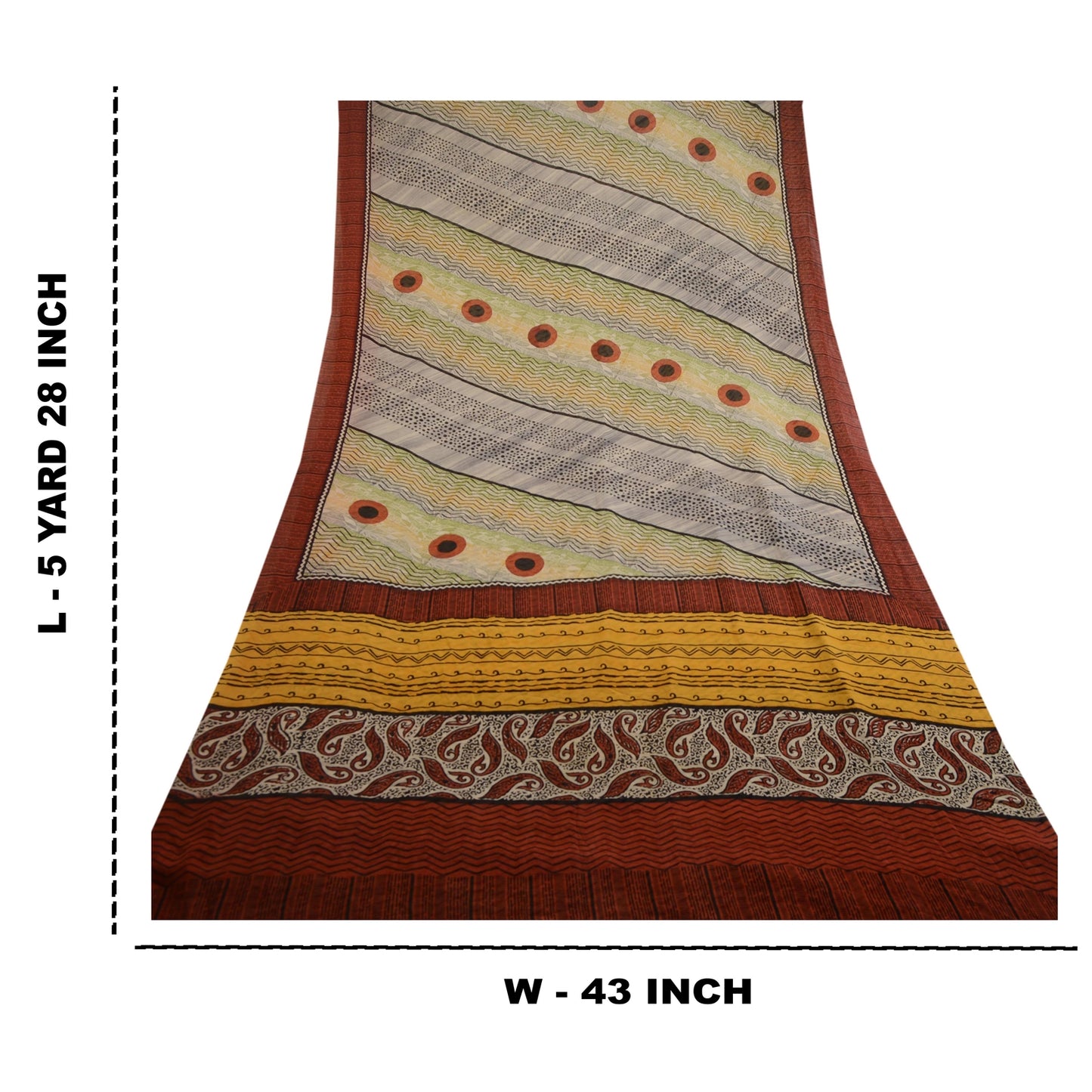 Sanskriti Vintage Multi Printed Sarees Ren Georgette Silke Sari 5yd Håndværksmæssigt Bæredygtigt Stoff
