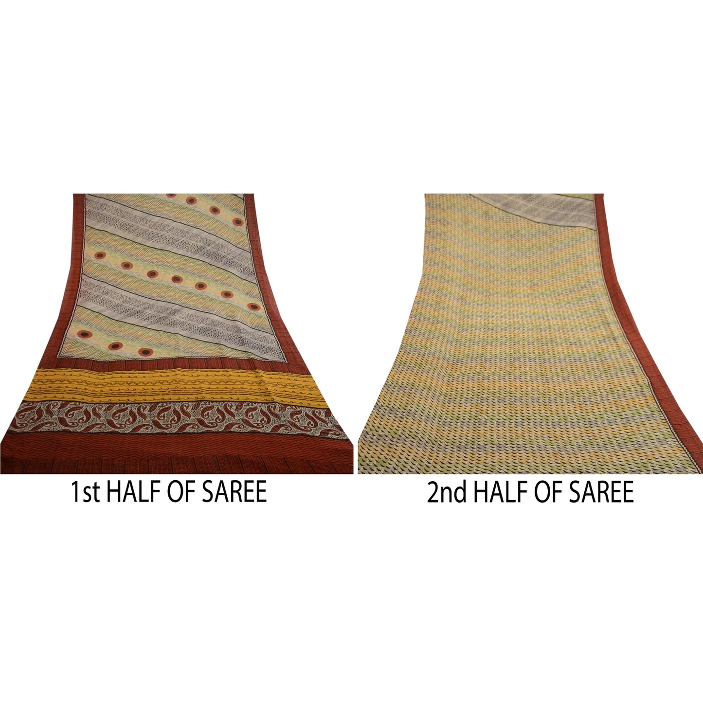 Sanskriti Vintage Multi Printed Sarees Ren Georgette Silke Sari 5yd Håndværksmæssigt Bæredygtigt Stoff