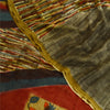 Sanskriti Vintage Green Sarees Pure Georgette Silk Printed Sari 5yd Craft Sustainable Fabric