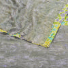 Sanskriti Vintage Green Sarees Pure Georgette Silk Printed Sari 5yd Craft Sustainable Fabric