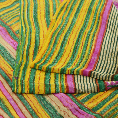 Sanskriti Vintage Purple Sarees Pure Georgette Silk Printed Sari Craft Sustainable Fabric