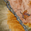 Sanskriti Vintage Peach Printed Sarees Pure Georgette Silk Sari 5yd Craft Fabric
