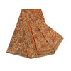 Sanskriti Vintage Sari Georgette Orange Indian Printed Sarees 5 Yd Soft Craft Fabric Create-Floral Dresses, Kaftans, Skirts, Tops