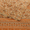 Sanskriti Vintage Sari Georgette Orange Indian Printed Sarees 5 Yd Soft Craft Fabric Create-Floral Dresses, Kaftans, Skirts, Tops