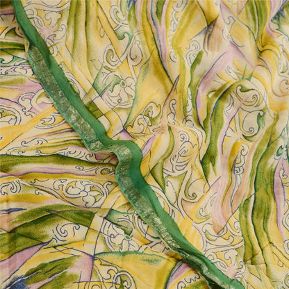 Sanskriti Vintage Multi Sarees Indian Blend Georgette Printed Sari Craft Sustainable Fabric
