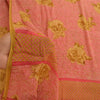 Sanskriti Vintage Pink Sarees Pure Georgette Silk Printed Sari Soft Craft Sustainable Fabric