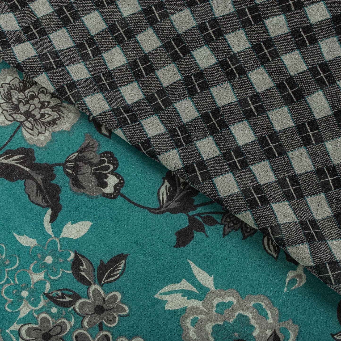 Sanskriti Vintage Saree Blue Pure Georgette Floral Geometric Printed Sari Fabric