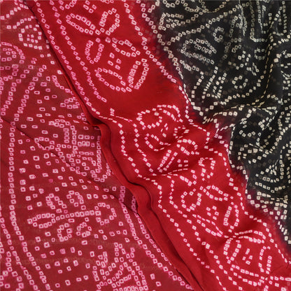 Sanskriti Vintage Black Sarees Pure Georgette Silk Printed Sari 5yd Craft Sustainable Fabric