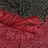 Sanskriti Vintage Black Sarees Pure Georgette Silk Printed Sari 5yd Craft Sustainable Fabric