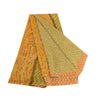 Sanskriti Vintage Green Embroidered Print Sarees Pure Georgette Silk Sari Sustainable Fabric