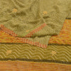Sanskriti Vintage Green Embroidered Print Sarees Pure Georgette Silk Sari Sustainable Fabric