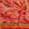 Sanskriti Vintage Red Tie-Dye Georgette Silk Saree: Printed Craft Fabric 5 Yd Create-Floral Dresses, Kaftans, Skirts, Tops
