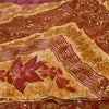 Sanskriti Vintage 100% Pure Georgette Silk Purple Printed Saree 5 Yd Floral Craft Fabric Bohemian Fabric For Dressmaking,Craft Supplies