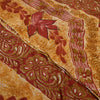 Sanskriti Vintage 100% Pure Georgette Silk Purple Printed Saree 5 Yd Floral Craft Fabric Bohemian Fabric For Dressmaking,Craft Supplies