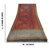 Sanskriti Vintage Sarees Dark Red Blend Georgette Printed Sari 5YD Craft Sustainable Fabric