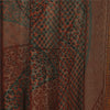 Sanskriti Vintage Sarees Dark Red Blend Georgette Printed Sari 5YD Craft Sustainable Fabric