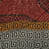 Sanskriti Vintage Sarees Dark Red Blend Georgette Printed Sari 5YD Craft Sustainable Fabric