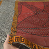 Sanskriti Vintage Sarees Dark Red Blend Georgette Printed Sari 5YD Craft Sustainable Fabric