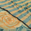 Sanskriti Vintage Pure Georgette Silk Gray & Orange Printed Saree 5Yd Craft Fabric Floral Recycled For Quilting, Home Decor For Upcyclers
