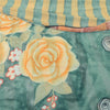 Sanskriti Vintage Pure Georgette Silk Gray & Orange Printed Saree 5Yd Craft Fabric Floral Recycled For Quilting, Home Decor For Upcyclers
