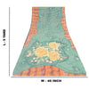 Sanskriti Vintage Pure Georgette Silk Gray & Orange Printed Saree 5Yd Craft Fabric Floral Recycled For Quilting, Home Decor For Upcyclers