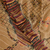Sanskriti Vintage Sarees Brown Hand Beaded Print Pure Georgette Silk Sari Sustainable Fabric