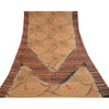 Sanskriti Vintage Sarees Brown Hand Beaded Print Pure Georgette Silk Sari Sustainable Fabric