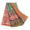 Sanskriti Vintage Sarees Red Pure Georgette Silk Paisley Print Sari Craft Sustainable Fabric