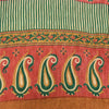 Sanskriti Vintage Sarees Red Pure Georgette Silk Paisley Print Sari Craft Sustainable Fabric