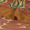 Sanskriti Vintage Sarees Red Pure Georgette Silk Paisley Print Sari Craft Sustainable Fabric