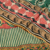 Sanskriti Vintage Sarees Red Pure Georgette Silk Paisley Print Sari Craft Sustainable Fabric