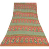 Sanskriti Vintage Sarees Red Pure Georgette Silk Paisley Print Sari Craft Sustainable Fabric