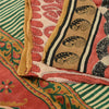 Sanskriti Vintage Sarees Red Pure Georgette Silk Paisley Print Sari Craft Sustainable Fabric