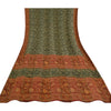 Sanskriti Vintage Sari 100% Pure Georgette Silk Green Printed aSarees 5Yd Craft Fabric Create-Floral Dresses, Kaftans, Skirts, Tops