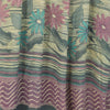 Sanskriti Vintage Sarees Pale Cream Pure Georgette Silk Print Sari Craft Sustainable Fabric