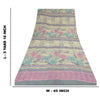 Sanskriti Vintage Sarees Pale Cream Pure Georgette Silk Print Sari Craft Sustainable Fabric