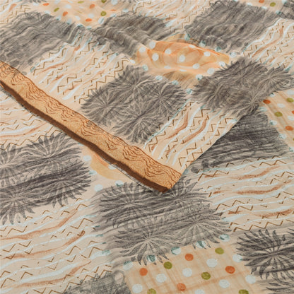 Sanskriti Vintage Sarees Multi Pure Georgette Silk Printed Sari 5YD Craft Sustainable Fabric