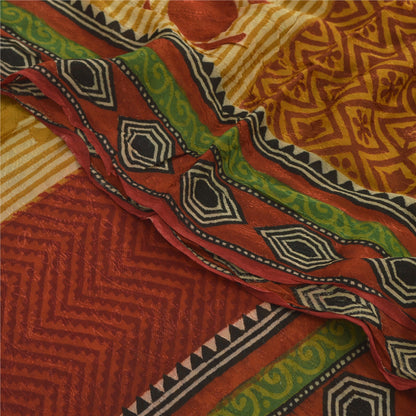 Sanskriti Vintage Sarees Multi Blend Georgette Printed Sari Floral Craft Sustainable Fabric