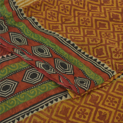 Sanskriti Vintage Sarees Multi Blend Georgette Printed Sari Floral Craft Sustainable Fabric