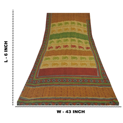 Sanskriti Vintage Sarees Multi Blend Georgette Printed Sari Floral Craft Sustainable Fabric