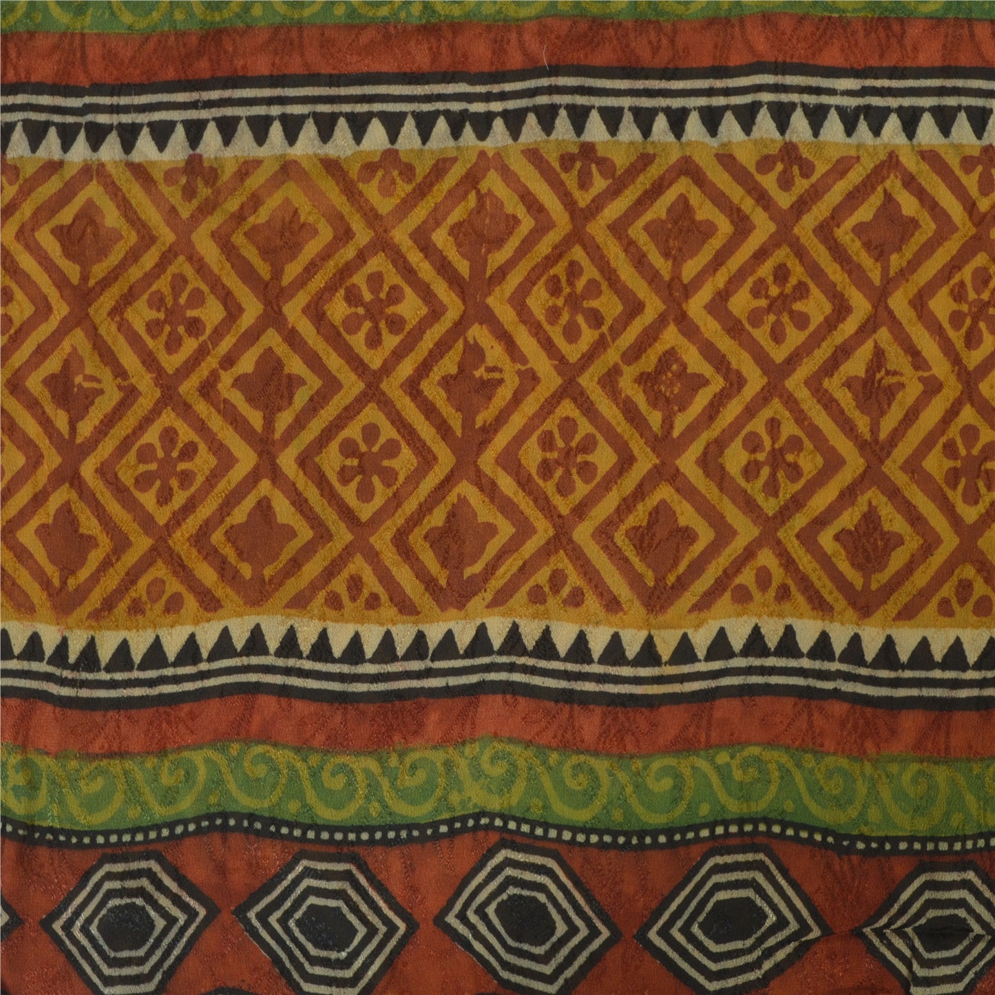 Sanskriti Vintage Sarees Multi Blend Georgette Printed Sari Floral Craft Sustainable Fabric