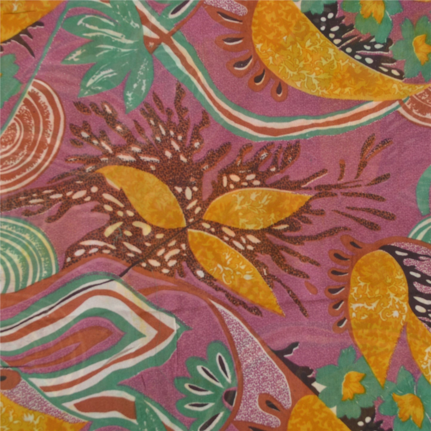 Sanskriti Vintage Blend Georgette Purple Printed Sarees 5 YD Floral Craft Fabric upholstery fabric