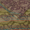Sanskriti Vintage Blend Georgette Indian Purple Woven Printed Sarees 5 Yd Fabric Bohemian Fabric For Dressmaking,Upcyclers