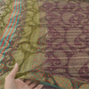 Sanskriti Vintage Blend Georgette Indian Purple Woven Printed Sarees 5 Yd Fabric Bohemian Fabric For Dressmaking,Upcyclers