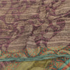Sanskriti Vintage Blend Georgette Indian Purple Woven Printed Sarees 5 Yd Fabric Bohemian Fabric For Dressmaking,Upcyclers