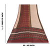 Sanskriti Vintage 100% Pure Georgette Silk Dark Red Printed Sarees 5 YD Craft Fabric Bohemian Fabric For Dressmaking,Upcyclers