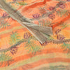 Sanskriti Vintage Peach Sarees Blend Georgette Printed Sari Craft 5 Yard Sustainable Fabric